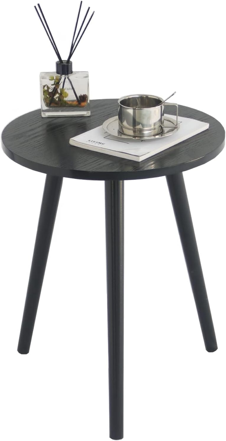 round Side/ End Table, Accent Nightstand Modern for Living Room Bedroom Office Small Spaces, 16''D X 19.5''H (White)
