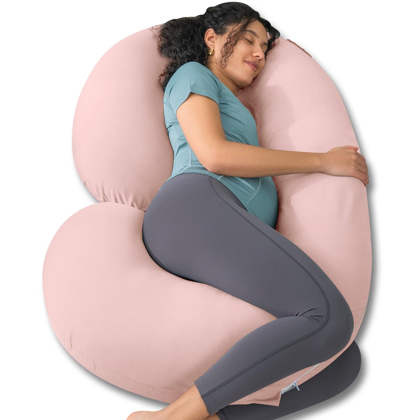 Pregnancy Pillow,Maternity Body Pillow with Velvet Cover,C Shaped Body Pillow for Sleeping (Grey)