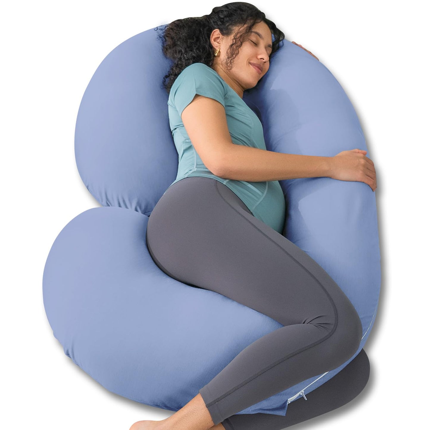 Pregnancy Pillow,Maternity Body Pillow with Velvet Cover,C Shaped Body Pillow for Sleeping (Grey)