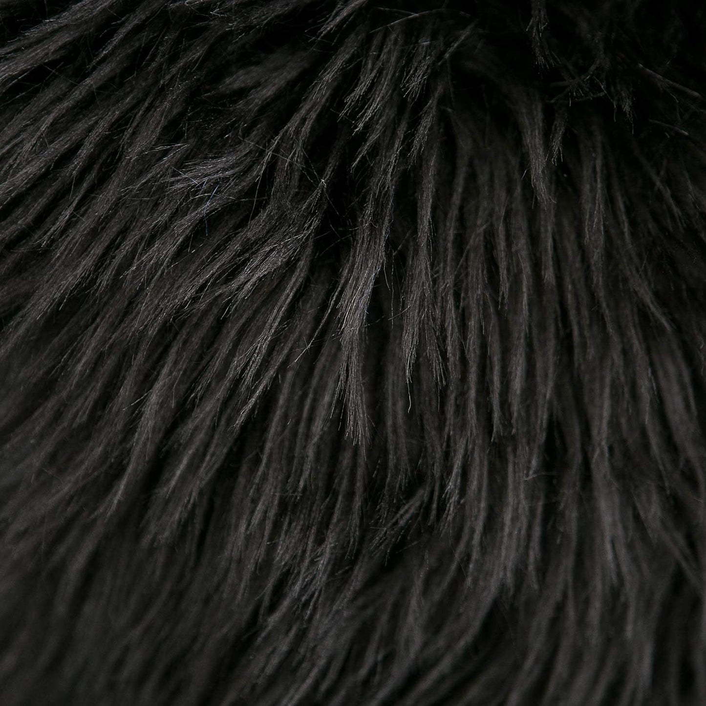 Set of 2 Black Decorative Pillow Covers New Luxury Series Merino Style Faux Fur Fluffy Throw Pillow Covers Square Fuzzy Cushion Case 20X20 Inch
