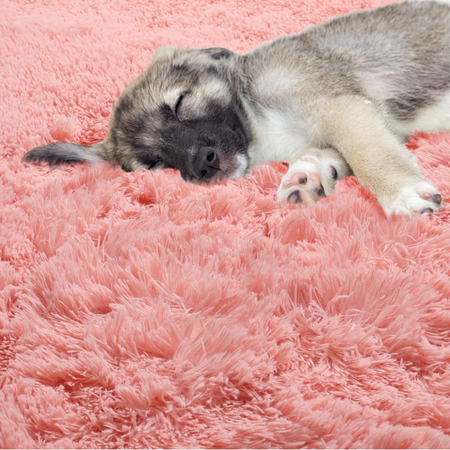 Baby Pink round Area Rugs 6Ft, Fluffy Soft Bedroom Circle Rug for Kids Girls Boys Teen Room, Kawaii Plush Shaggy Floor Carpet Mats for Dorm Nursery Living Room Playroom Home Decor